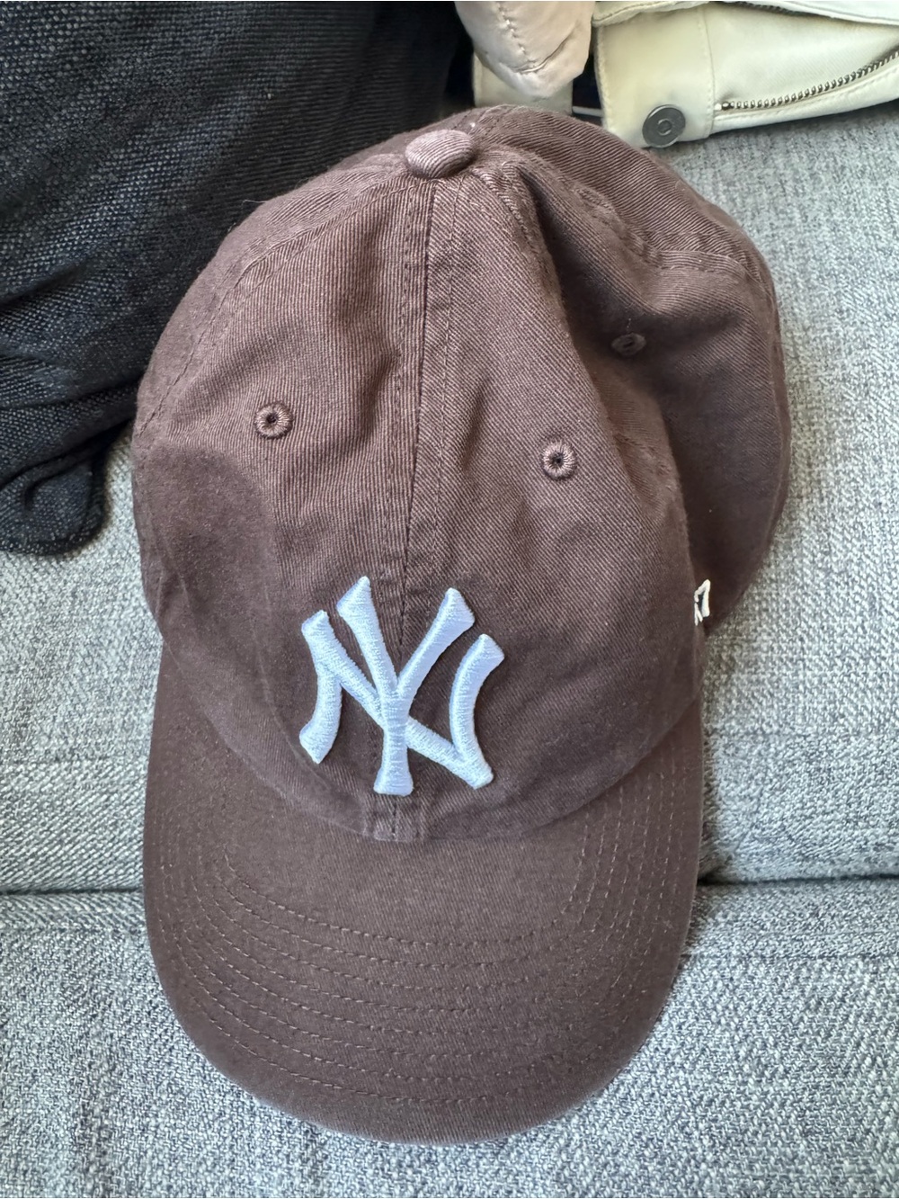 New York Yankees Brown Baseball Cap with white logo